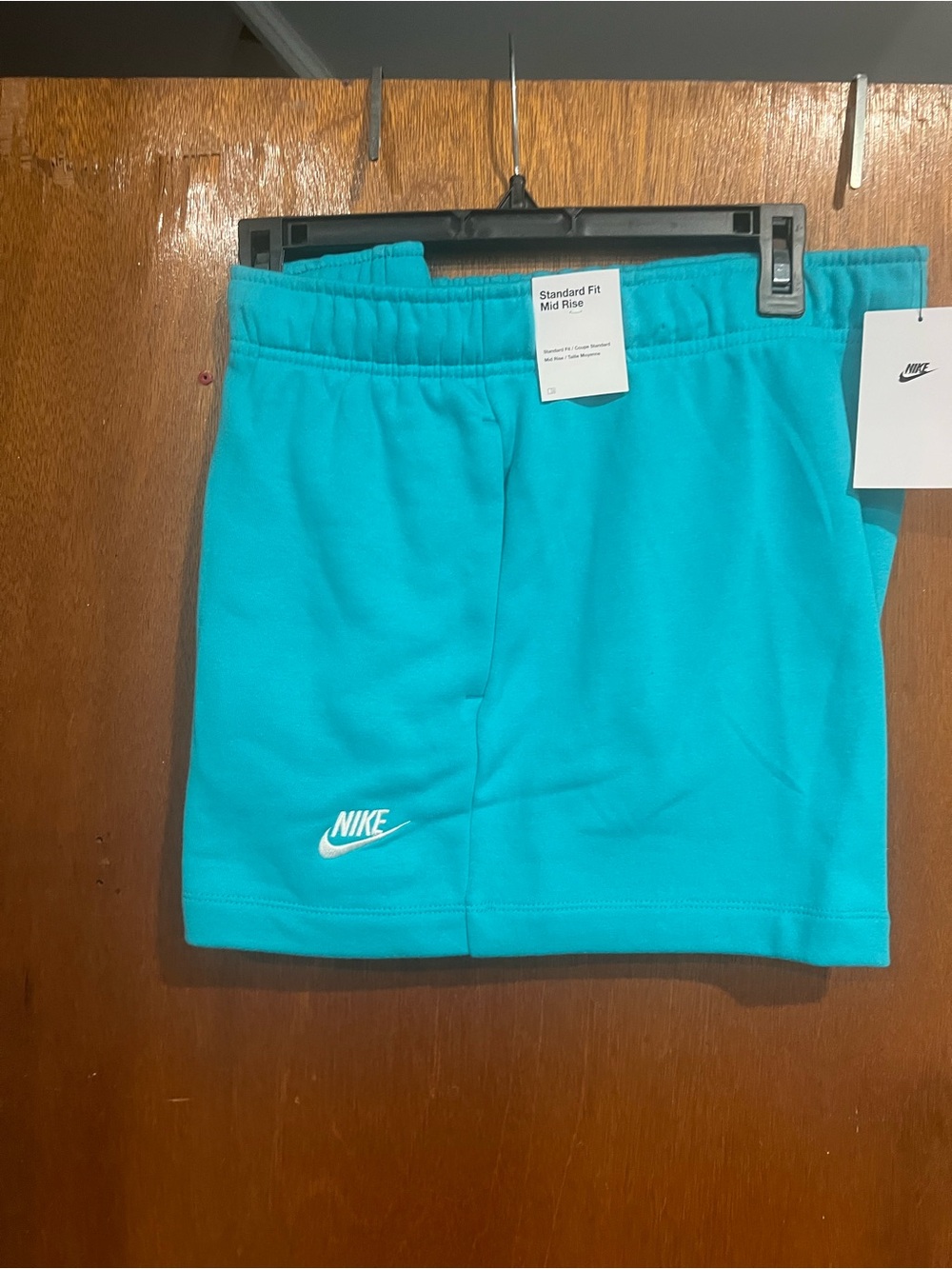 Nike Turquoise Athletic Shorts with White Swoosh